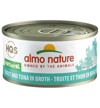 ALMO CAT TROUT &amp; TUNA IN BROTH 2.47OZ CASE