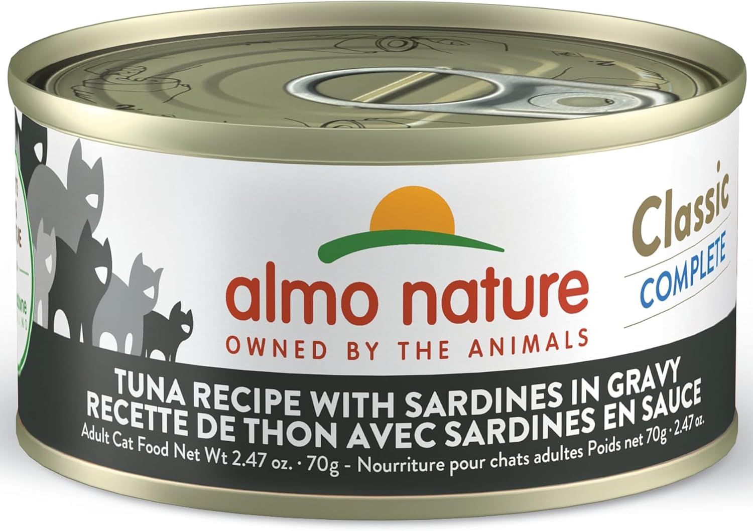 ALMO CAT TUNA W/ SARDINES IN GRAVY 2.47OZ CASE