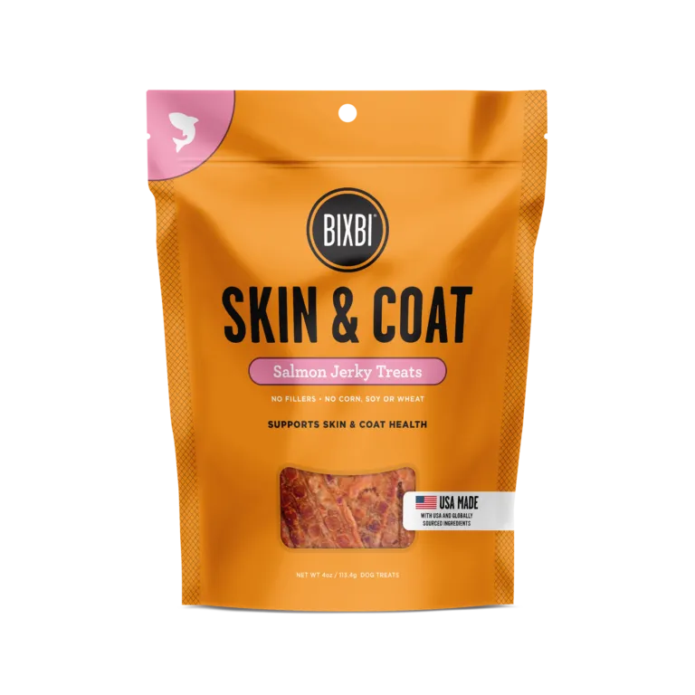 BIXBI DOG 10OZ SKIN &amp; COAT SALMON JRKY