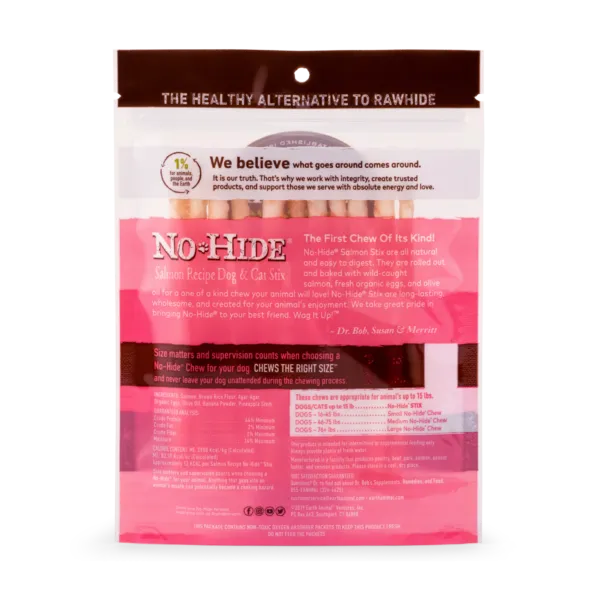 EARTH ANIMAL 10 PACK  NO HIDE STIX SALMON