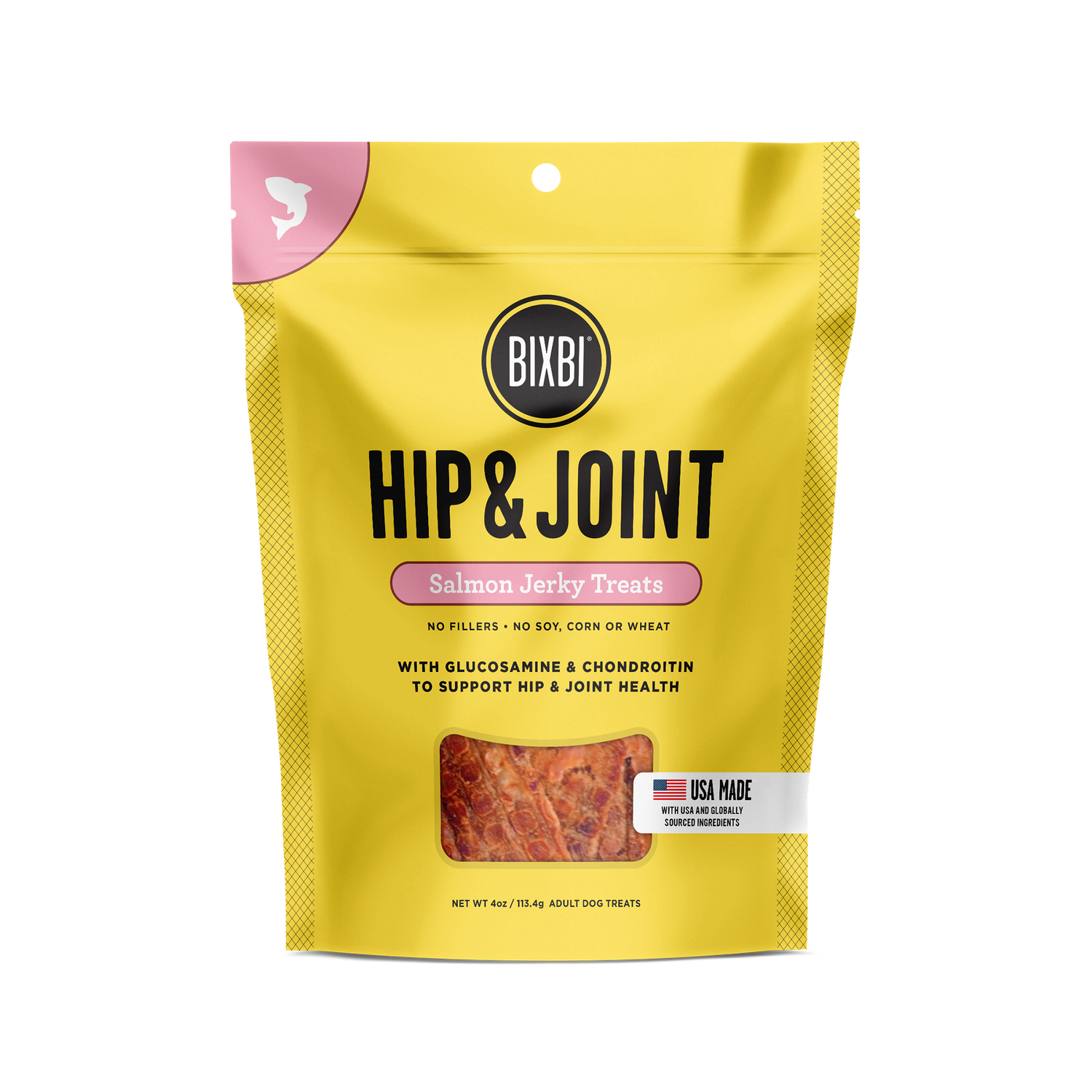 BIXBI DOG 10OZ HIP &amp; JOINT SALMON JRKY