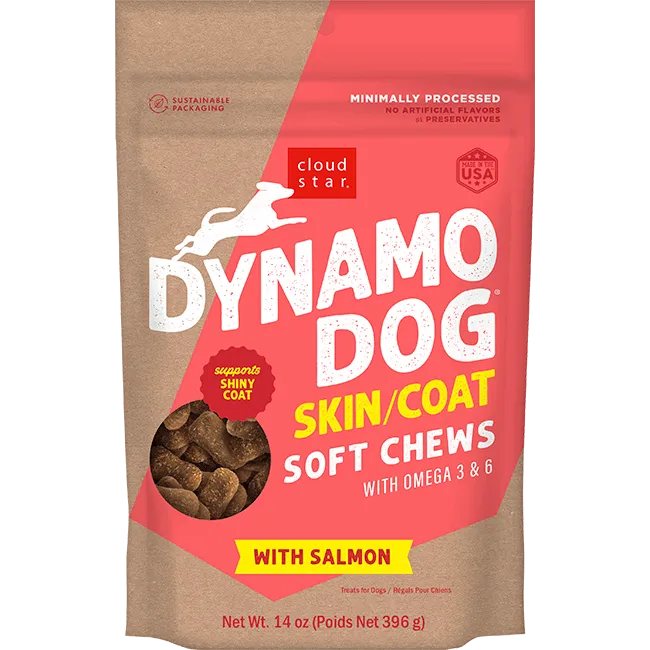 CLOUD STAR DYNAMO 14OZ SKIN/COAT DOG TREATS SALMON