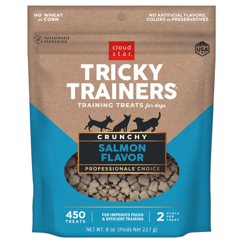 CLOUD STAR TRICKY TRAINERS CRUNCHY SALMON DOG TREATS 8OZ