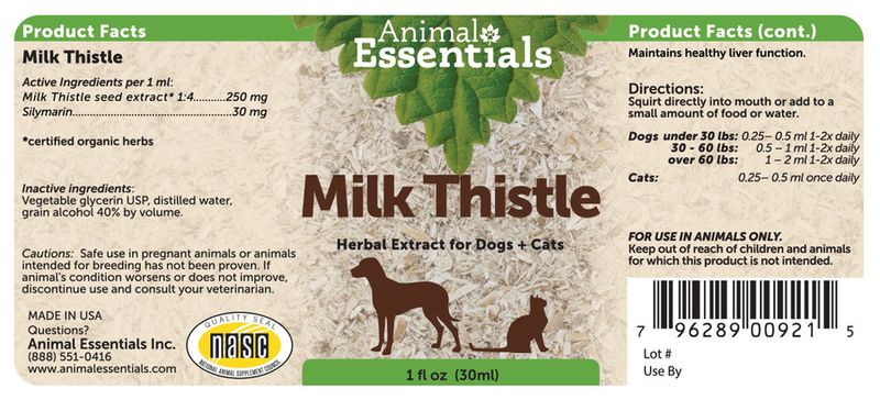 ANIMAL ESSENTIALS CAT DOG MILK THISTLE 2OZ