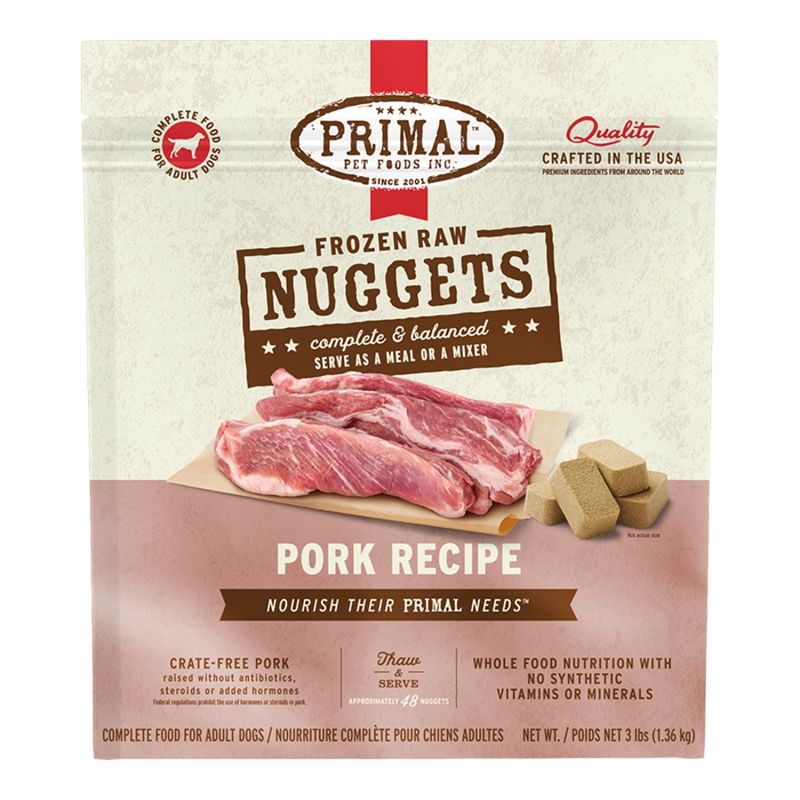 PRIMAL DOG 3# FROZEN NUGGETS PORK