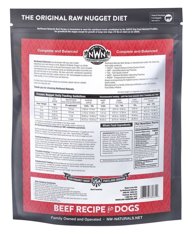 NORTHWEST NATURALS 6# FROZEN BEEF NUGGETS
