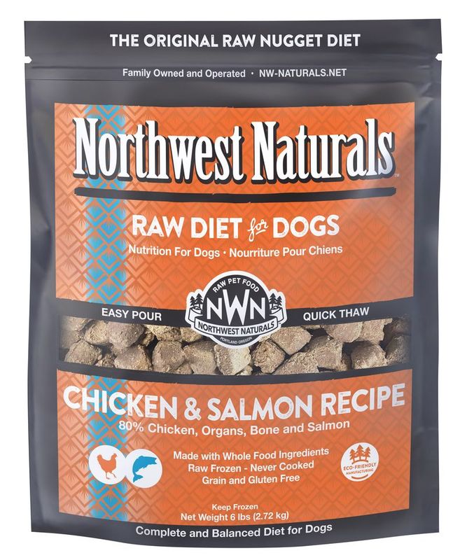 NORTHWEST NATURALS 6# FROZEN CHICKEN/SALMON NUGGETS