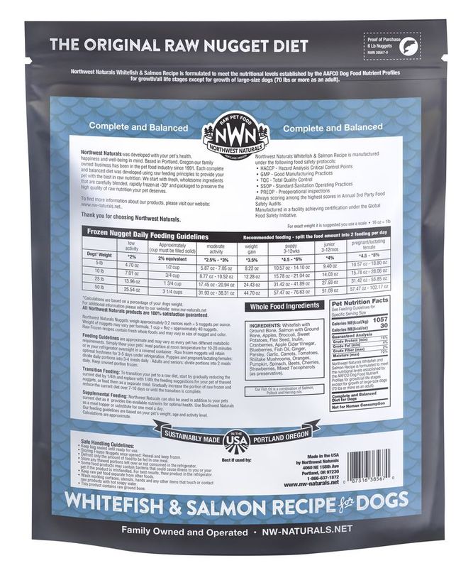 NORTHWEST NATURALS 6# FROZEN WHITEFISH/SALMON NUGGETS