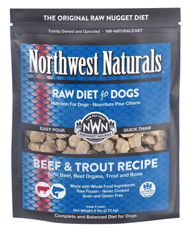 NORTHWEST NATURALS 6# FROZEN BEEF/TROUT NUGGETS