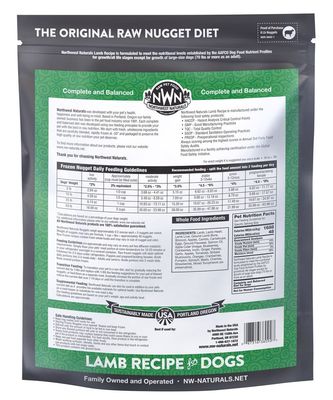 NORTHWEST NATURALS 6# FROZEN LAMB NUGGETS