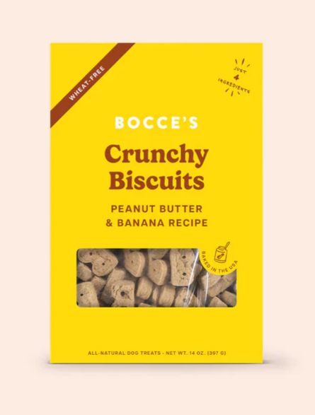 BOCCE&#39;S DOG 14OZ OVEN BAKED PB &amp; BANANA