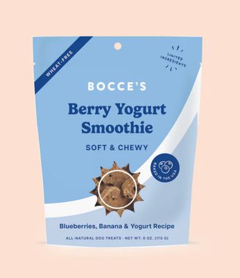 BOCCE&#39;S DOG 6OZ SOFT &amp; CHEWY BERRY YOGURT SMOOTHIE