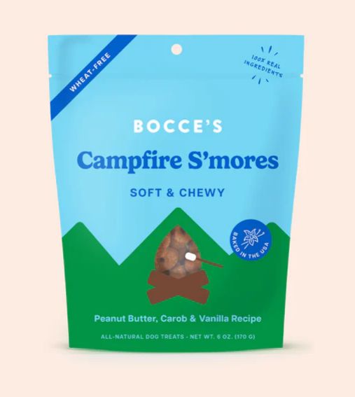 BOCCE&#39;S DOG 6OZ SOFT &amp; CHEWY CAMPFIRE SMORES