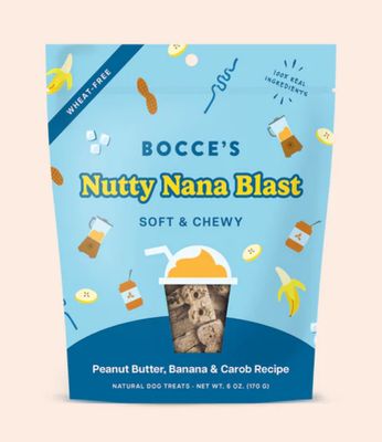 BOCCE&#39;S DOG 6OZ SOFT &amp; CHEWY NUTTY NANA BLAST