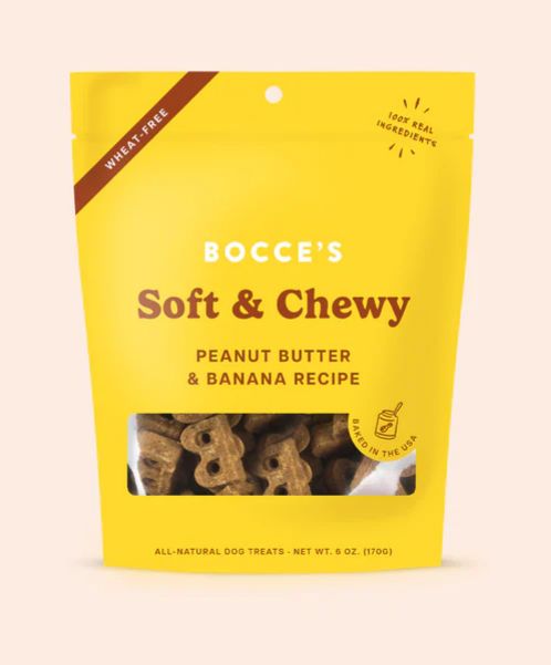 BOCCE&#39;S DOG 6OZ SOFT &amp; CHEWY PB &amp; BANANA