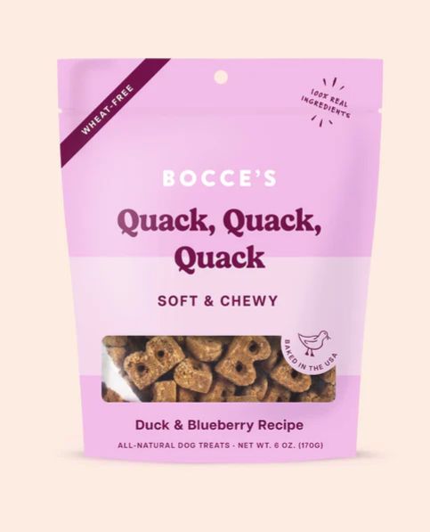 BOCCE&#39;S DOG 6OZ SOFT &amp; CHEWY QUACK, QUACK, QUACK
