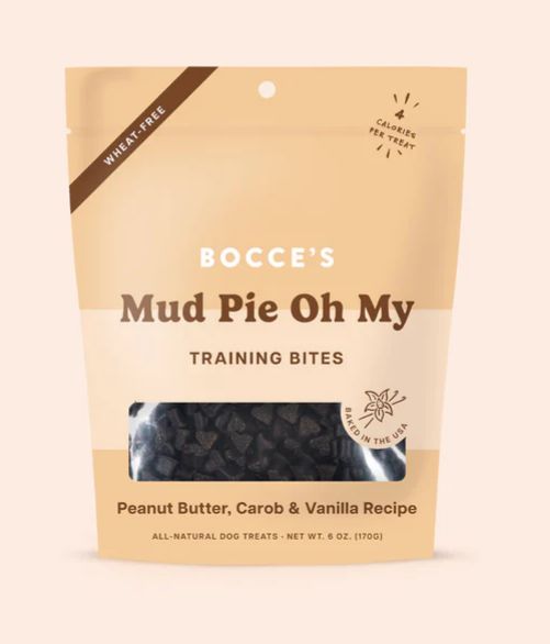 BOCCE&#39;S DOG 6OZ TRAINING BITES MUD PIE OH MY