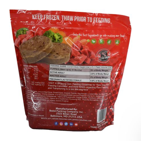 K9 KRAVINGS 5# BAG BEEF &amp; VEG