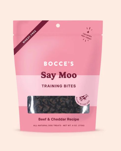 BOCCE'S DOG 6OZ TRAINING BITES SAY MOO