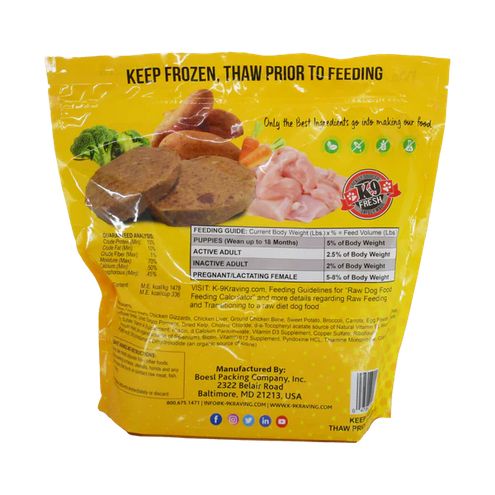 K9 KRAVINGS 5# BAG CHICKEN &amp; VEG