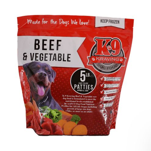K9 KRAV 5# BAG BEEF &amp; VEG