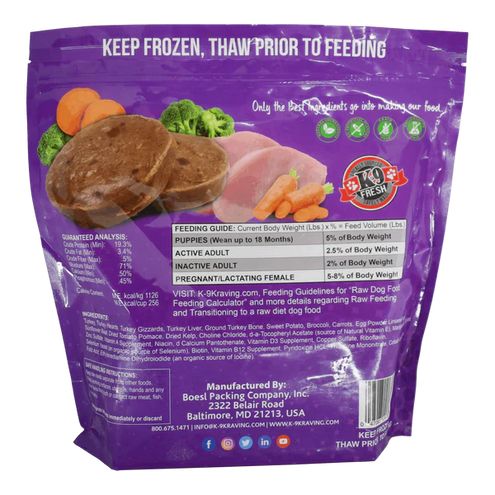 K9 KRAVINGS 5# BAG TURKEY &amp; VEG