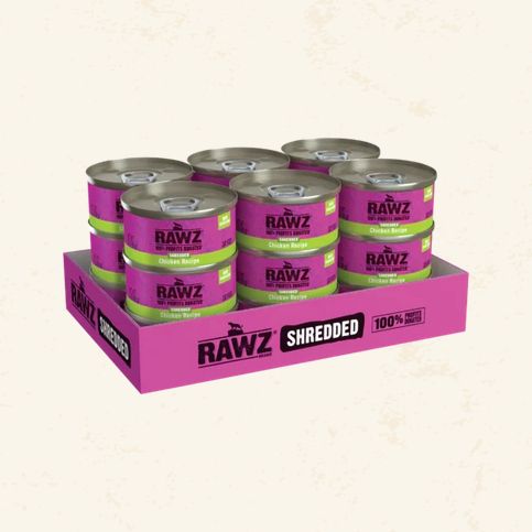 RAWZ CAT 18/3OZ SHREDDED CHICKEN CASE