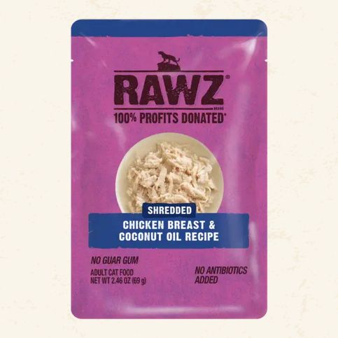 RAWZ CAT 2.46OZ POUCH CHICKEN &amp; COCONUT OIL