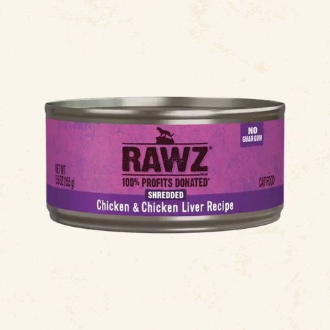 RAWZ CAT - CHICKEN &amp; CHICKEN LIVER SHREDDED 5.5OZ