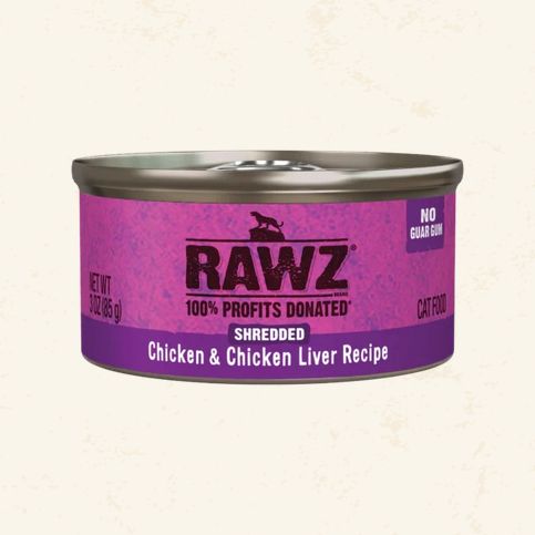 RAWZ CAT - CHICKEN &amp; CHICKEN LIVER SHREDDED 3OZ