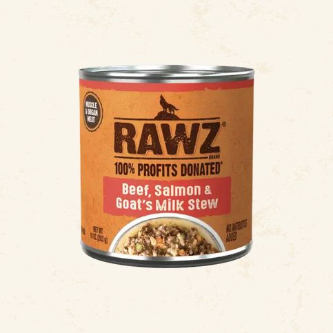 RAWZ DOG 10OZ BEEF SALMON GOAT MILK