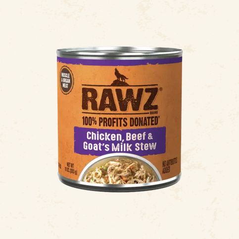 RAWZ DOG 10OZ CHICKEN BEEF GOAT MILK