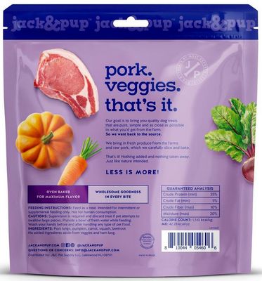 JACK N PUP DOG 7OZ JUST PORK &amp; VEGGIE