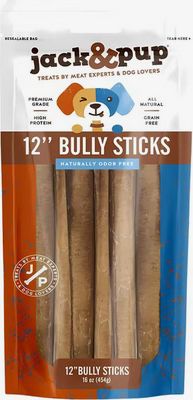 JACK &amp; PUP 12&quot; BULLY STICKS 1LB PACK
