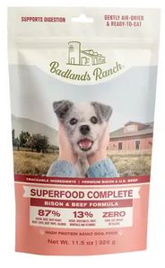 BADLANDS RANCH DOG 11.5OZ SUPERFOOD COMPLETE BEEF &amp; BISON