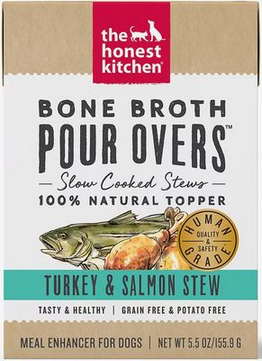 HONEST KITCHEN 5.5OZ DOG BNE BROTH POUR OVER TURKEY &amp; SALMON