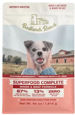 BADLANDS RANCH DOG 64OZ SUPERFOOD COMPLETE BISON &amp; BEEF