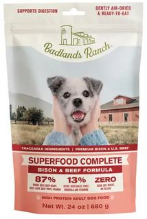 BADLANDS RANCH DOG 24OZ SUPERFOOD COMPLETE BEEF &amp; BISON