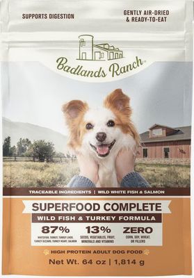 BADLANDS RANCH DOG 64OZ SUPERFOOD COMPLETE FISH/TURKEY