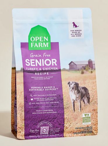 OPEN FARM DOG 22# GRAIN FREE SENIOR DISCONTINUED