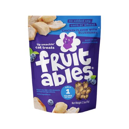 FRUITABLES 2.5OZ CHICKEN W/BLUEBERRY CAT TREATS