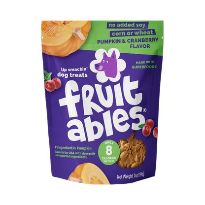 FRUITABLES 7OZ DOG TREAT - PUMPKIN &amp; CRANBERRY FLAVOR