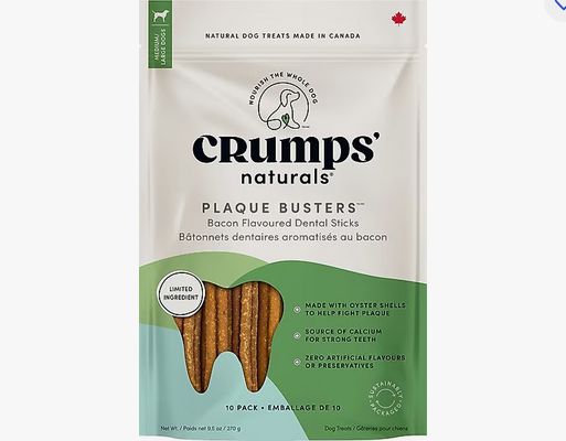 CRUMPS PLAQUE BUSTERS 10 PACK BACON DENTAL CHEW