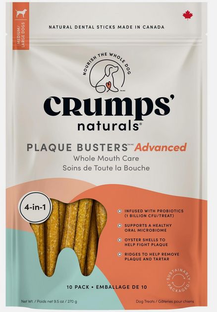 CRUMPS PLAQUE BUSTERS 10 PACK WHOLE MOUTH DENTAL CHEW