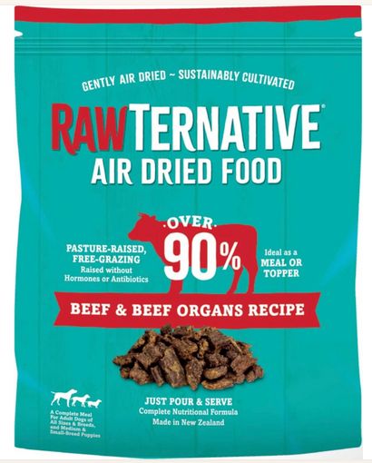 RAWTERNATIVE AIR DRIED DOG 1# BEEF &amp; ORGANS