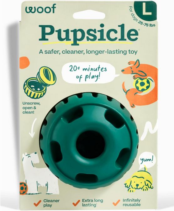 WOOF GREEN PUPSICLE TOY - LG