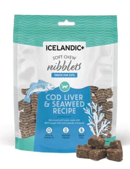 ICELANDIC NIBBLETS 2.25oz COD LIVER &amp; SEAWEED