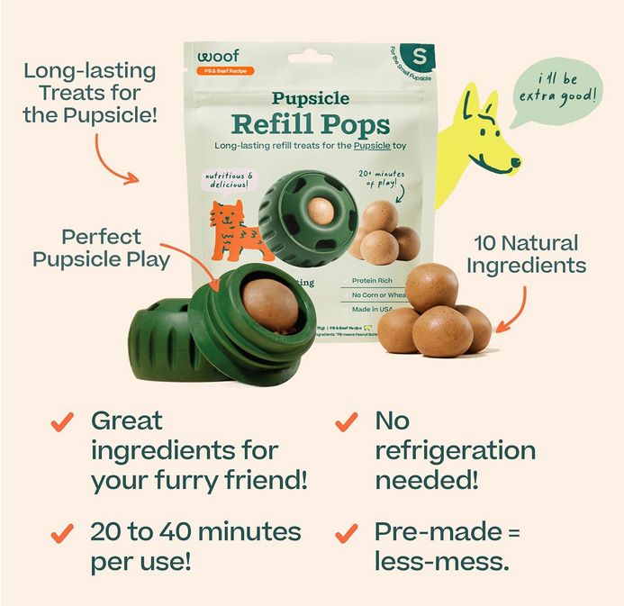 WOOF PUPSICLE BEEF PB REFILL SM