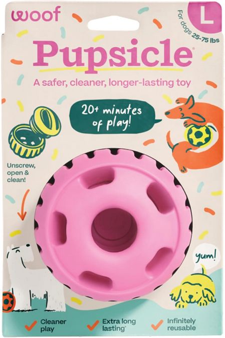 WOOF PUPSICLE BIRTHDAY PINK LG