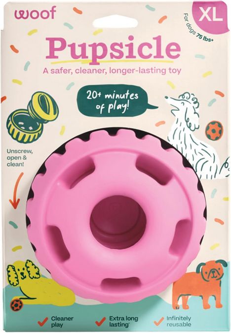WOOF PUPSICLE BIRTHDAY PINK XL
